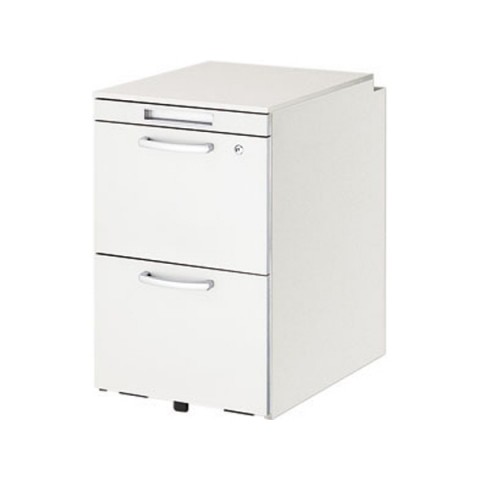 ナイキ デスクワゴン・脇机 完成日 組立不要 トリアス ワゴン(ハイタイプ・H650mm)(トレー引出し付2段) TR046HC-WW