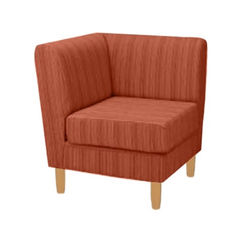 ライオン オフィス・応接ソファ 完成日 組立不要 LG-370 布張り コーナー LG-370F-C 530-67-レッド-ナチュラル