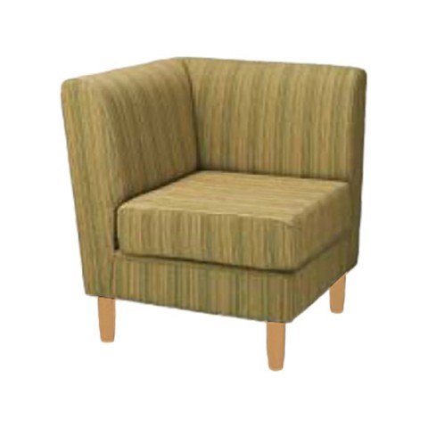 ライオン オフィス・応接ソファ 完成日 組立不要 LG-370 布張り コーナー LG-370F-C 530-67-グリーン-ナチュラル