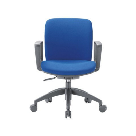 アイコ オフィスチェア  OA-2100 ローバック サークル肘タイプ 布張り OA-2115BJ(FG3)BU