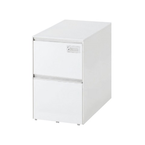 イトーキ デスクワゴン・脇机 完成日 組立不要 インクルード ワゴン A4・2段(ダイヤル錠) D694(ロング) スチール塗装 JF-047MDCKB-W9