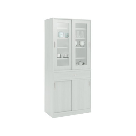 オカムラ オフィスキャビネット・収納家具 完成日 組立不要 カップケース 木製カップケース(引き戸) L859DB-ML07