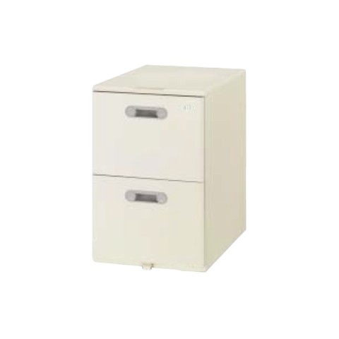 ライオン デスクワゴン・脇机 完成日 組立不要 エルティー ワゴン 引出し2段 LT-N042A-L 402-77