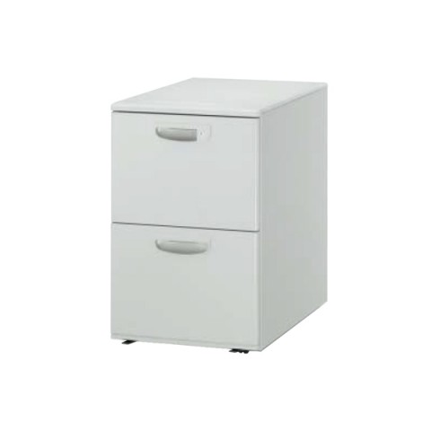 ライオン デスクワゴン・脇机 完成日 組立不要 イーディー ワゴン 引出し2段 ストッパーなし ED-042A 678-14