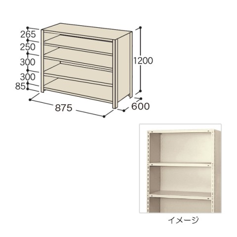 イナバ オフィスキャビネット・収納家具 完成日 組立不要 軽量ラック パネル付きタイプ(P型) H1200 E05371A5