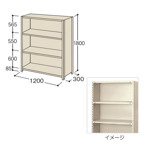イナバ オフィスキャビネット・収納家具 完成日 組立不要 軽量ラック パネル付きタイプ(P型) H1800 E05384A5
