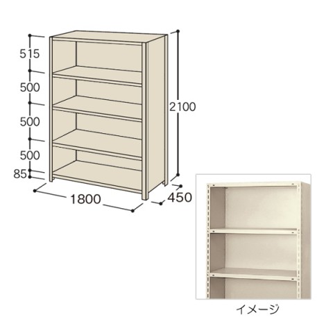 イナバ オフィスキャビネット・収納家具 完成日 組立不要 軽量ラック パネル付きタイプ(P型) H2100 E05438A5