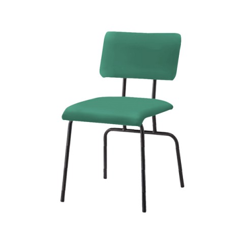 クオン ミーティングチェア・多目的チェア 完成日 組立不要 シアン B オールマイティー(ビニールレザー) Cyan-MBK-B-L8744