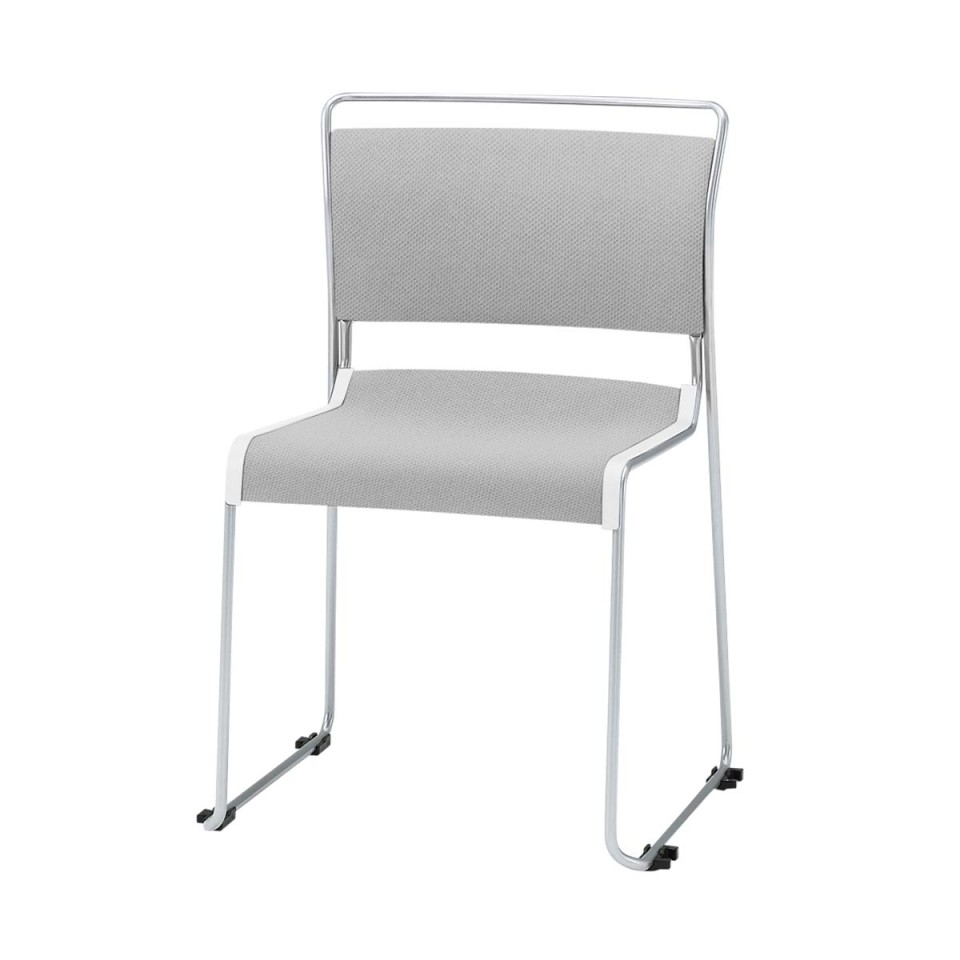 イトーキ ミーティングチェア・多目的チェア 完成日 組立不要 ルベック 背クッションタイプ シェルカラー(ホワイト) 脚フレームカラー(シルバーメタリック) 布張り KLC-220PVZ5W8W7