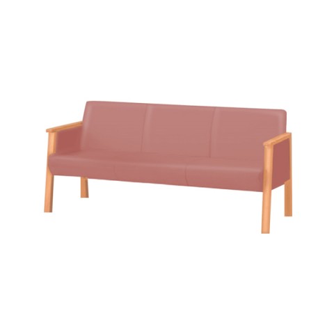 イトーキ ロビーベンチ・長椅子 完成日 組立不要 ロビーチェア LZ スタンダードタイプ 3連外肘付 ビニールレザー LLZ-133D-M6