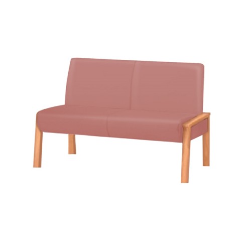 イトーキ ロビーベンチ・長椅子 完成日 組立不要 ロビーチェア LZ ハイシートタイプ 2連肘なし ビニールレザー LLZ-402D-M6