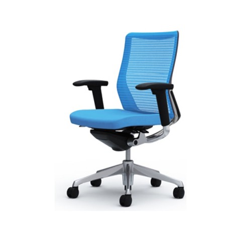 オカムラ オフィスチェア 完成日 組立不要 コーラル メッシュタイプ ミドルバック ボディカラー(ブラック) フレームカラー(ポリッシュ) アジャストアーム CQ81BR-FSH4