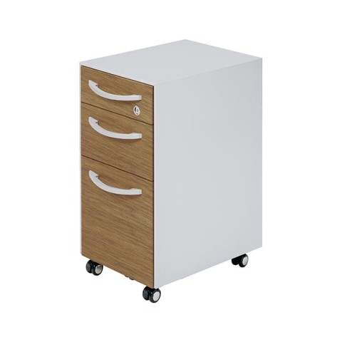 プラス デスクワゴン・脇机 完成日 組立不要 エクセフキャビネット XF サイドキャビネット スリムタイプ 3段キャビ 木タイプ(マホガニー・ミディアムウッド) XC-A036SC-W3 623-418