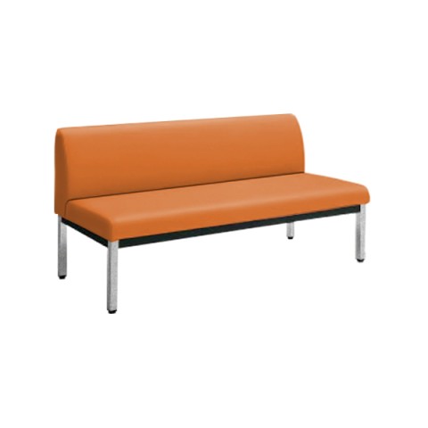 コクヨ ロビーベンチ・長椅子 完成日 組立不要 150 アームレスチェア 3人用 W1500 メッキ脚 D600(ローバック) CN-M156VZN0D