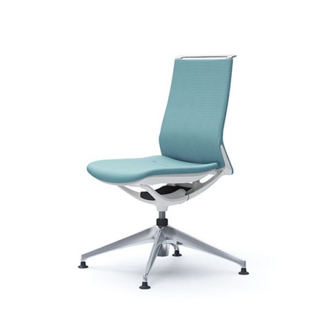 オカムラ オフィスチェア 完成日 組立不要 モード 4本脚オートリターン ミドルバック 肘なし フレーム(アルミ) ボディカラー(ホワイト) クロス(プレーン) CA15FZ-FSG7