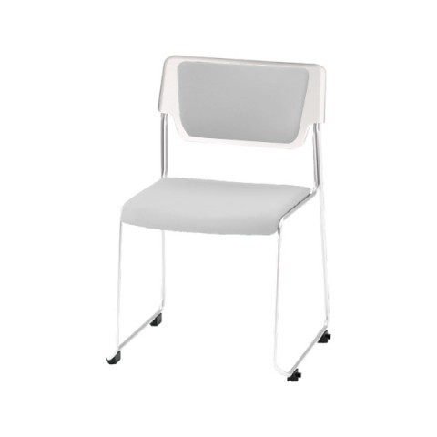 イトーキ ミーティングチェア・多目的チェア 完成日 組立不要 エレック エスシー ループ脚タイプ 背座クッション 5号 脚フレームカラー(ホワイト) ビニールレザー シェルカラー(オフホワイト) KLC-953DFW9W8W9