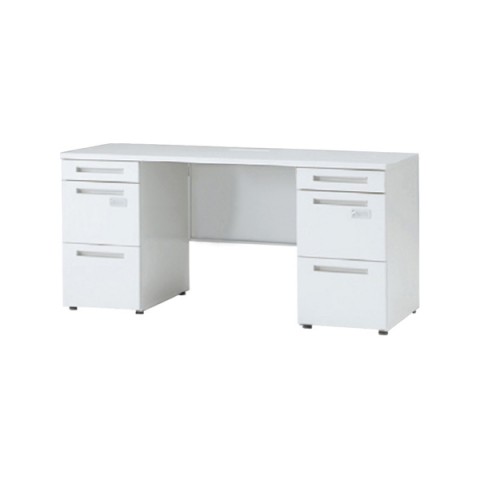 イトーキ オフィスデスク 完成日 組立不要 CZR Type S 両袖デスク ダイヤル錠 センター引出しなし D600 ホワイトW CZR-156KASK-9W9