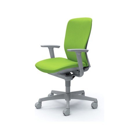 オカムラ オフィスチェア 完成日 組立不要 スラート ハイバック アジャストアーム付 シェルカラー(グレー) 樹脂脚 ナイロンキャスター C385GR-FSF5