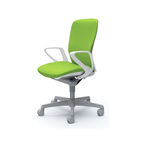 オカムラ オフィスチェア 完成日 組立不要 スラート ハイバック デザインアーム付 シェルカラー(ホワイト) 樹脂脚 ナイロンキャスター C345WR-FSF5