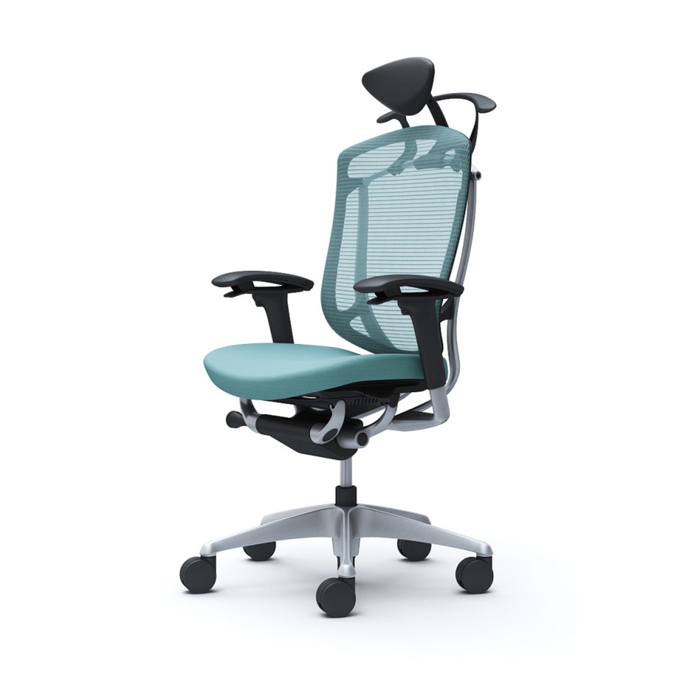 オカムラ オフィスチェア 完成日 組立不要 コンテッサセコンダ エクストラハイバック 小型可動ヘッドレスト クッション アジャストアーム シルバーフレーム ブラックボディ ランバー無 ハンガー付 ナイロンキャスター CC8DGR-FPC6