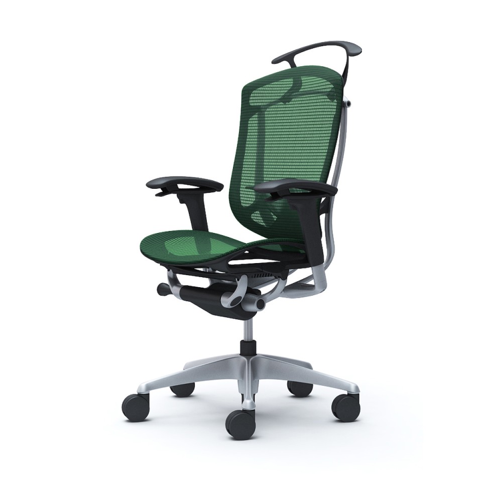 オカムラ オフィスチェア 完成日 組立不要 コンテッサセコンダ ハイバック 5本脚 アジャストアーム メッシュ シルバーフレーム ブラックボディ ランバー付 ハンガー付 ナイロンキャスター CC82GS-FPH5