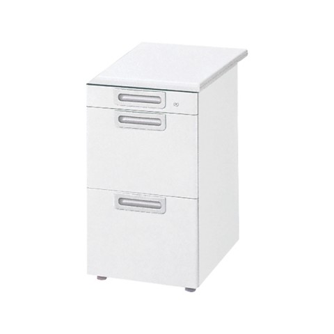 プラス デスクワゴン・脇机 完成日 組立不要 エルエー ベーシックタイプ 脇机 D700 A-3段 LA-047A-3 671-307