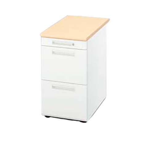 ナイキ デスクワゴン・脇机 完成日 組立不要 XED 3段:B袖 XED047B-WS