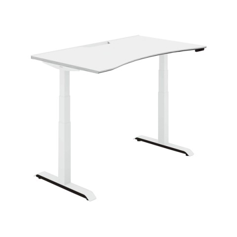 コクヨ オフィスデスク 完成日 組立不要 シークエンス ウイングテーブル スタンダードカラー 舟底エッジ ボタン DSE-LWF1408M-SWPW2