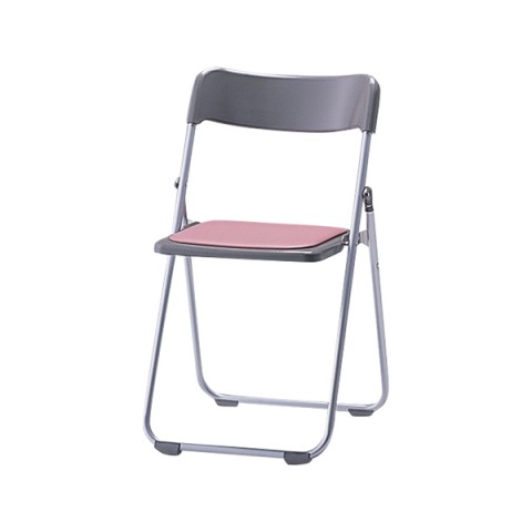 サンケイ ミーティングチェア・多目的チェア 完成日 組立不要 シーエフ67・68 スチールパイプ(Φ19.1)・座パッド付 レザー張地 粉体塗装 スタッキング可 CF68-MX-チャコールグレー-ローズ