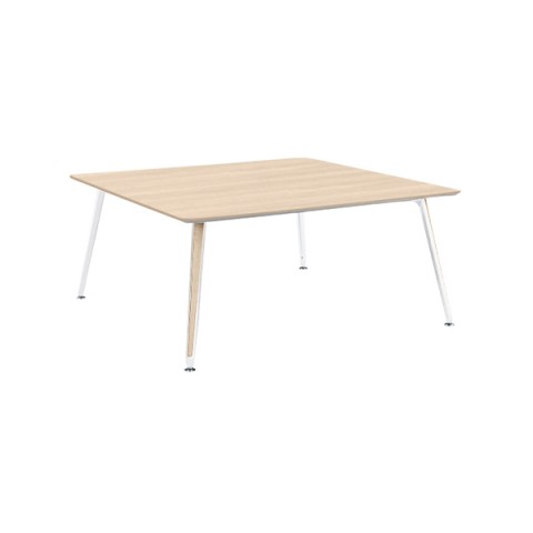 オカムラ ミーティングテーブル 完成日 組立不要 プリシード スクエア天板タイプ 脚カバー:天板同色 配線なし 天板標準メラミン 塗装脚(ネオホワイト) 3CA9AA-MBA5