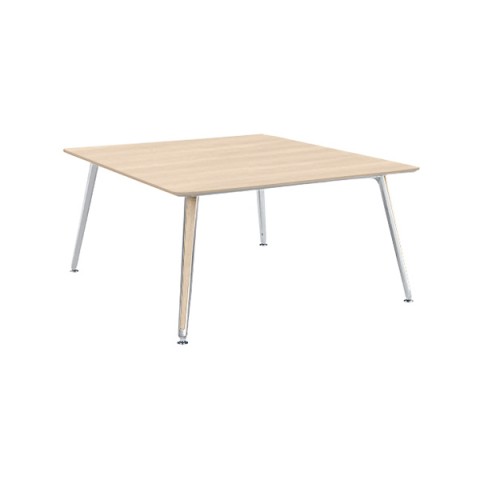オカムラ ミーティングテーブル 完成日 組立不要 プリシード スクエア天板タイプ 脚カバー:天板同色 配線なし 天板標準メラミン ポリッシュ脚 3CA9AB-MBD5