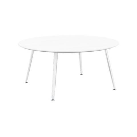 オカムラ ミーティングテーブル 完成日 組立不要 プリシード サークル天板タイプ 脚カバー:天板同色 配線なし 天板標準メラミン 塗装脚(ネオホワイト) 3CA9CA-MBA4