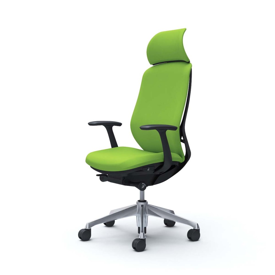 オカムラ オフィスチェア 完成日 組立不要 シルフィー エクストラハイバック クッションタイプ デザインアーム付 ブラックボディ アルミポリッシュ脚 ナイロンキャスター C64CBR-FSF5