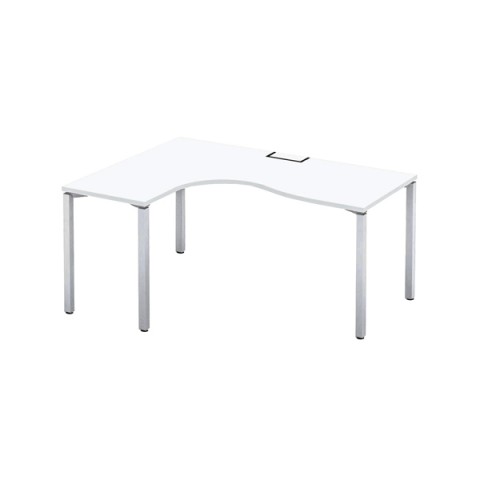 コクヨ オフィスデスク 完成日 組立不要 ワークフィット サイドリターンテーブル(L型) アジャスター脚 脚カラー(フラットシルバー) SD-WFALL162P81MAWNN