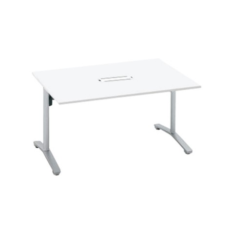 コクヨ ミーティングテーブル 完成日 組立不要 ビエナ 天板固定テーブル T字脚・角形天板 キャスター脚 塗装脚テーブル 配線ボックス付き 脚カラー(フラットシルバー) MT-V129BP81MAW-C