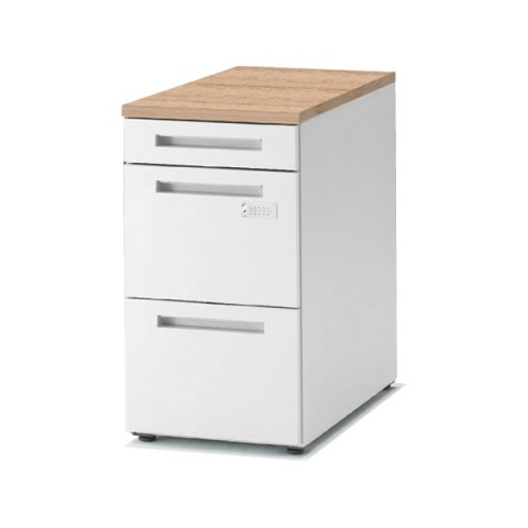 イトーキ デスクワゴン・脇机 完成日 組立不要 シーゼットアール 脇机 A4・2段 ペントレイ付(ダイヤル錠) D600用 本体カラー:ホワイト CZR-046LCCK-992
