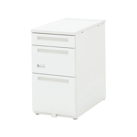 ウチダ デスクワゴン・脇机 完成日 組立不要 スカエナケータイプ 脇デスク ダイヤル錠タイプ B4/3段 脇SK046B4-3DN 5-110-2850