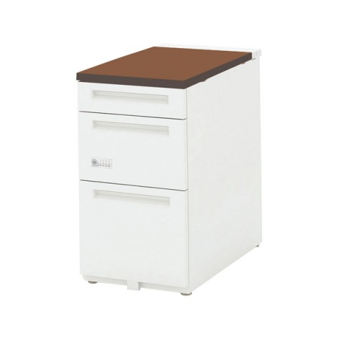 ウチダ デスクワゴン・脇机 完成日 組立不要 スカエナケータイプ 脇デスク ダイヤル錠タイプ B4/3段 脇SK046B4-3DN 5-110-2855