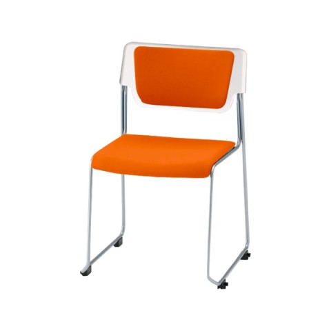 イトーキ ミーティングチェア・多目的チェア 完成日 組立不要 エレック 背パッド付 脚フレームカラー(シルバーメタリック) シェルカラー(オフホワイト) 抗ウイルス加工布地張り KLC-620PVZ5W8D3