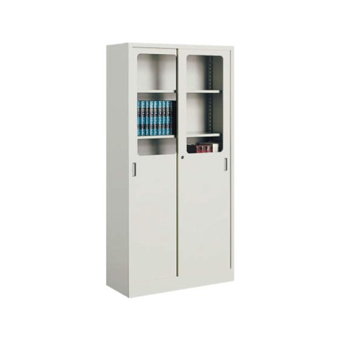 コクヨ オフィスキャビネット・収納家具 完成日 組立不要 保管庫浅型 ガラス引き違い戸タイプ 下置き 5段 S-C365F1N