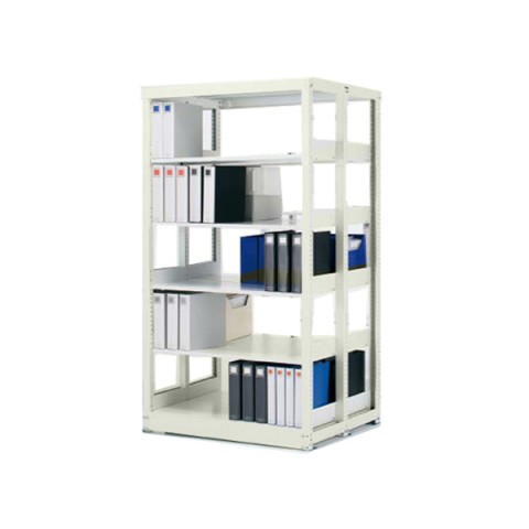 コクヨ オフィスキャビネット・収納家具 完成日 組立不要 複柱書架Sタイプ B4棚板 奥行き400mm 複式 増連タイプ RFF-C85F1