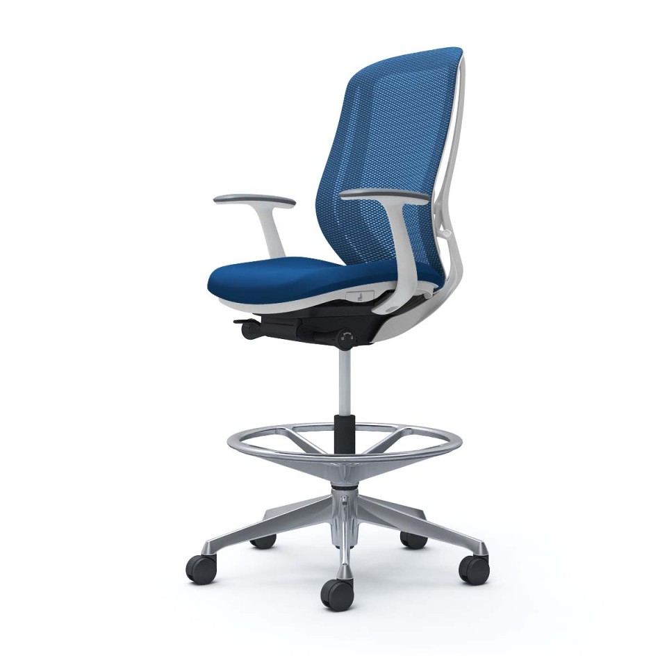 オカムラ オフィスチェア 完成日 組立不要 シルフィー ハイバック ハイチェア メッシュタイプ デザインアーム付 ホワイトボディ アルミポリッシュ脚 ナイロンキャスター C645HW-FMP3