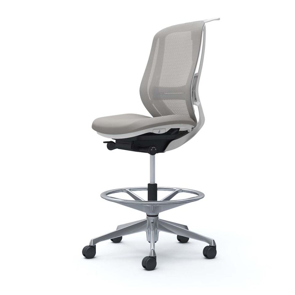 オカムラ オフィスチェア 完成日 組立不要 シルフィー ハイバック ハイチェア メッシュタイプ 肘なし ホワイトボディ アルミポリッシュ脚 ハンガー付 ランバー付 ナイロンキャスター C636HZ-FMR3