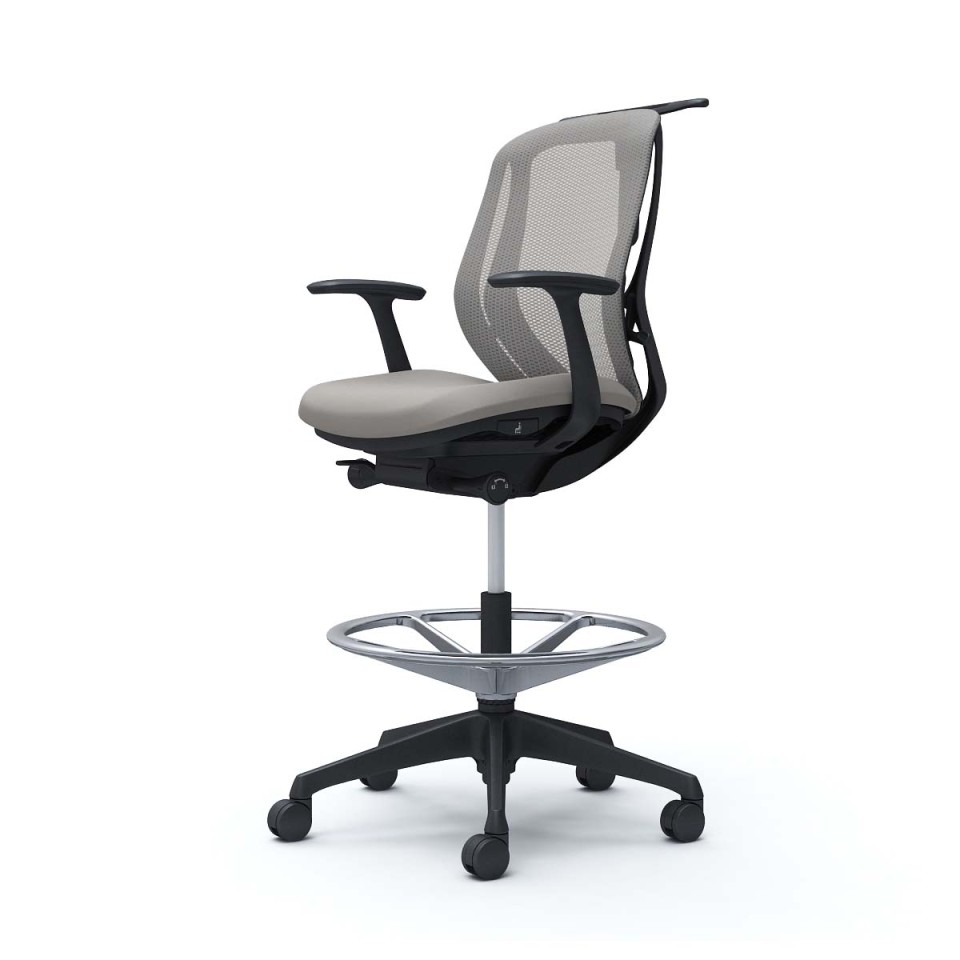 オカムラ オフィスチェア 完成日 組立不要 シルフィー ローバック ハイチェア メッシュタイプ デザインアーム付 ブラックボディ 樹脂脚 ハンガー付 ナイロンキャスター C642JR-FMR3