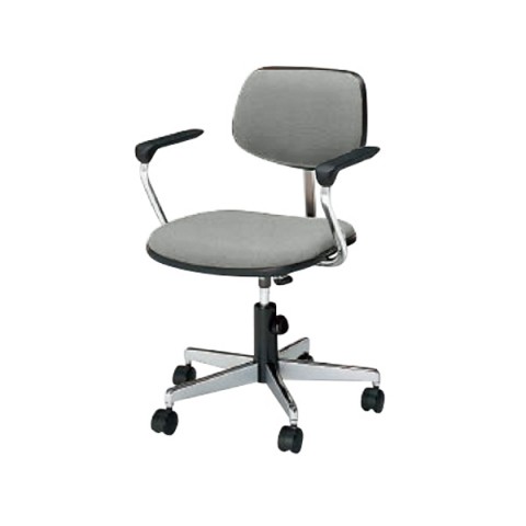 コクヨ オフィスチェア 完成日 組立不要 事務用回転イス20 L型肘付きチェアー 布 ナイロンキャスター CR-MP21GPB2-WN