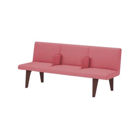 イトーキ ロビーベンチ・長椅子 完成日 組立不要 ウェイティング NH 3連中間肘付 木製脚 LNH-13C-51M6