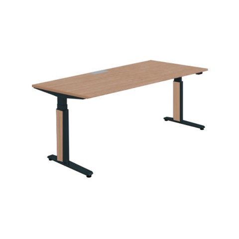 オカムラ オフィスデスク 完成日 組立不要 プリシード 上下昇降デスク ストレートタイプ インジケーター付 スラントエッジ 塗装脚 3H20FD-MMF8