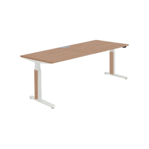 オカムラ オフィスデスク 完成日 組立不要 プリシード 上下昇降デスク ストレートタイプ レバースイッチ スラントエッジ 塗装脚 3H20HC-MMD8