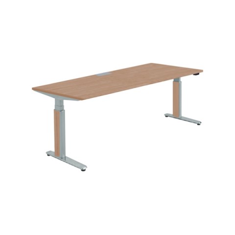 オカムラ オフィスデスク 完成日 組立不要 プリシード 上下昇降デスク ストレートタイプ レバースイッチ スラントエッジ 塗装脚 3H20HC-MME8