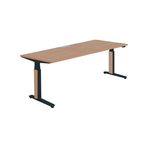オカムラ オフィスデスク 完成日 組立不要 プリシード 上下昇降デスク ストレートタイプ レバースイッチ スラントエッジ 塗装脚 3H20HC-MMF8